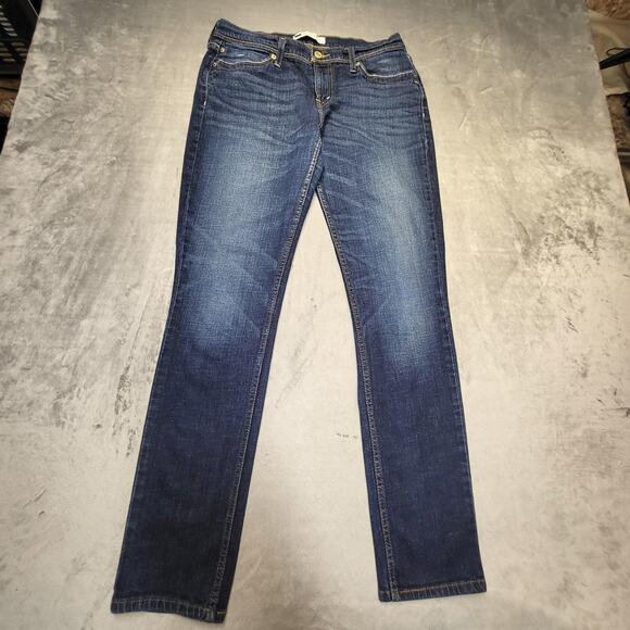 Levi's 524 Too Superlow Jeans Womens 11 Blue Denim Low Rise Stretch Straight Leg - Picture 1 of 10